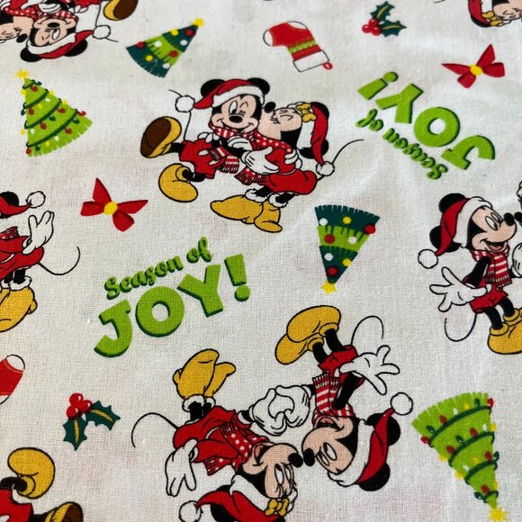 Darling MICKEY & MINNIE CHRISTMAS Handmade Cotton Pillowcase Standard/Queen - Picture 2 of 2